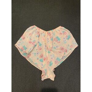 Vintage Victorias Secret Tap Panty Size Medium Pink Floral Georgette Relaxed Fit